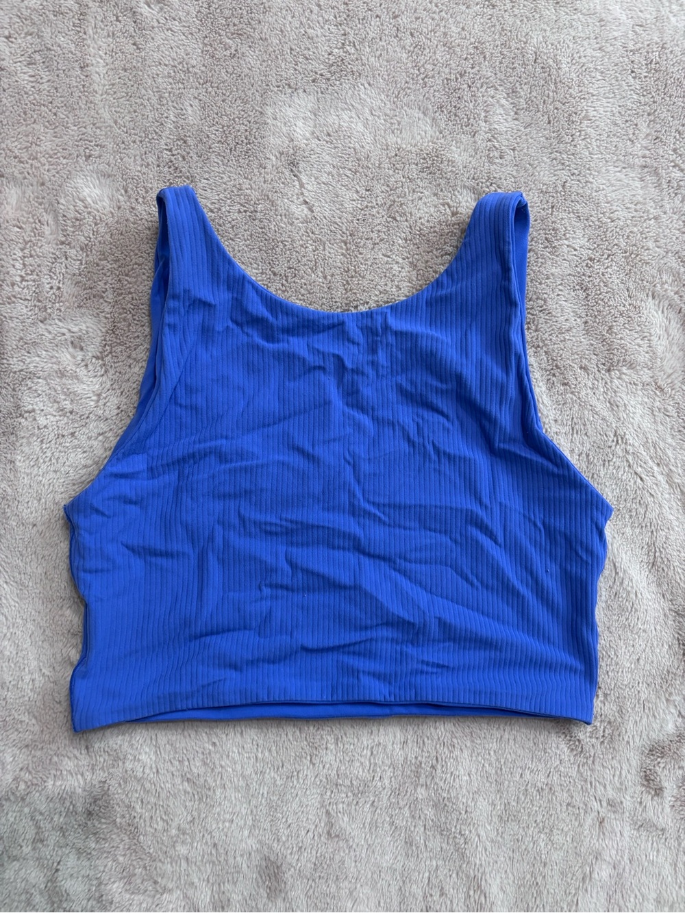 aerie Ribbed Scoop Crop Tank in Royal Blue